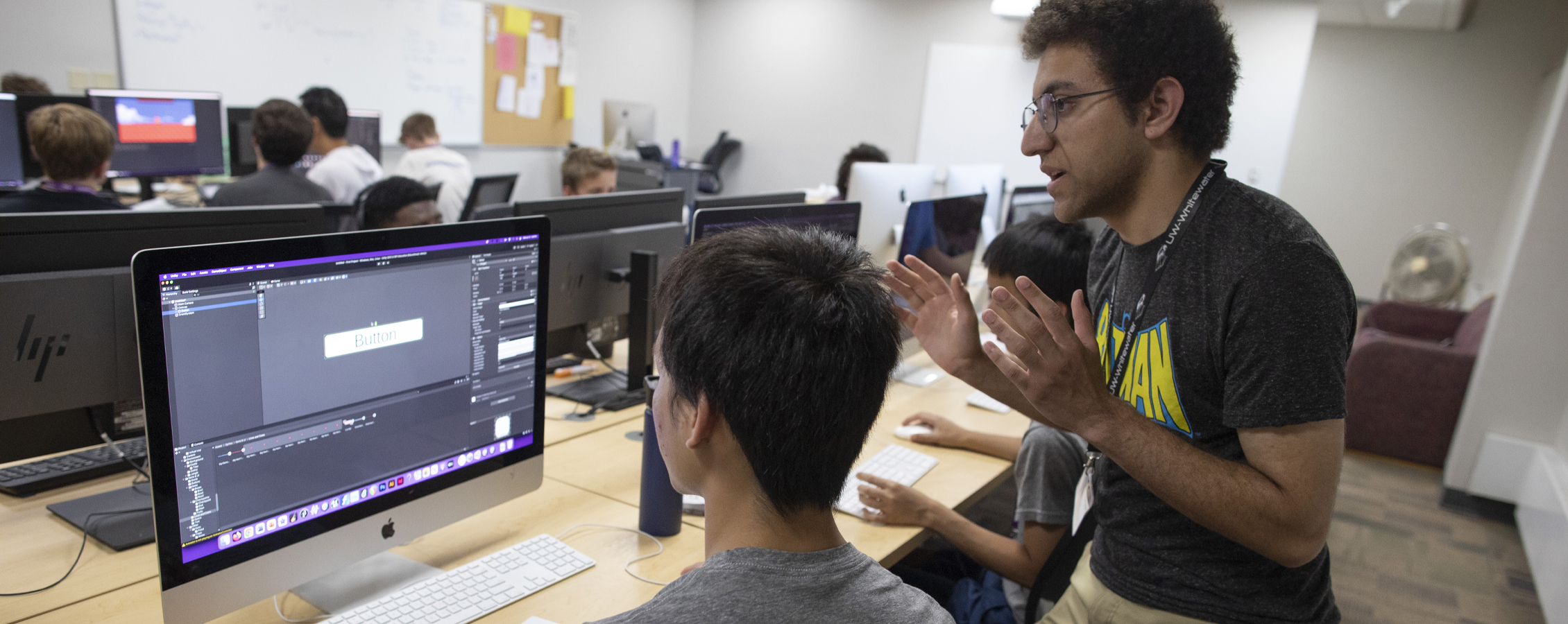 Brian walking a camper through Unity